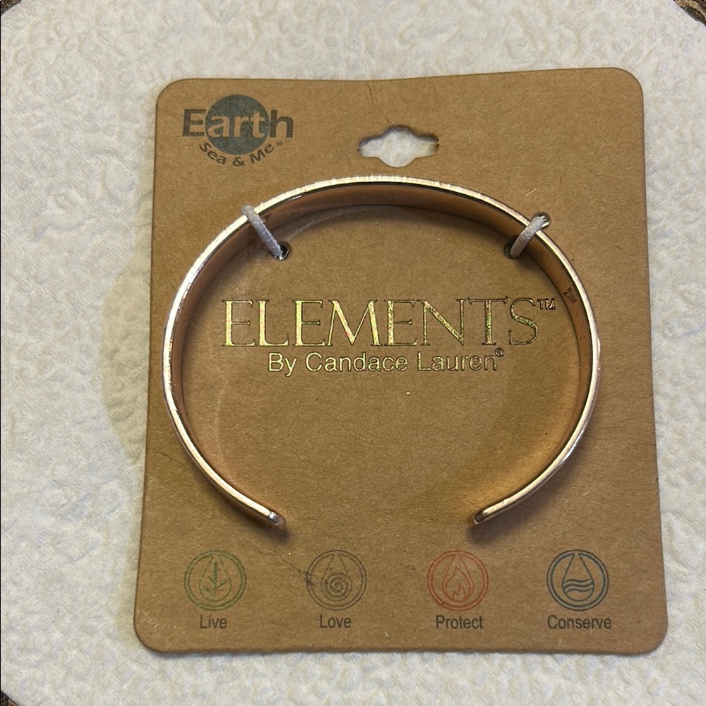 Elements by Candace Lauren copper metal bracelet "this too shall pass”, NWT